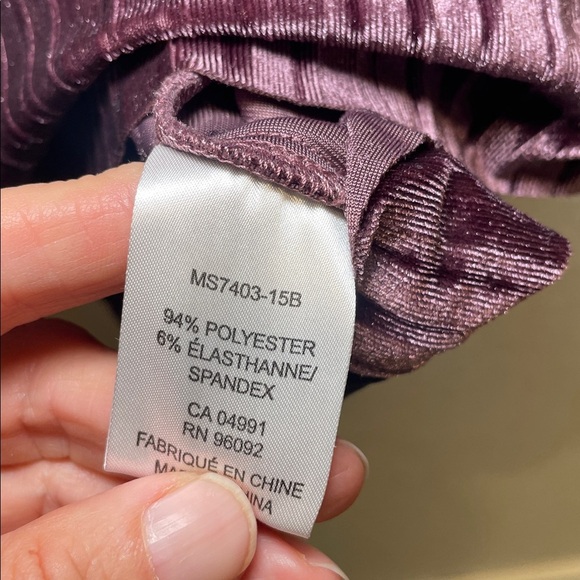 Jasmine & Juliana Eggplant Purple Velvet Mini Pleat Camisole XS - Picture 5 of 7